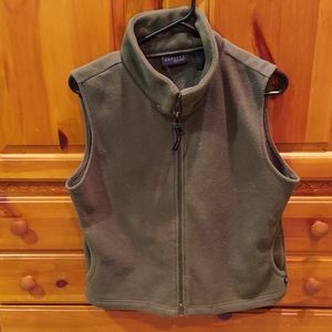 Vintage Late 90s Y2k Express olive green fleece vest medium detachable hood